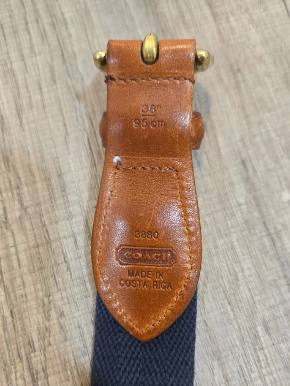Coach Navy Belt with Brown Leather!
